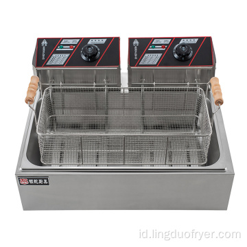 Baja stainless berkualitas tinggi 12L Keranjang tunggal peralatan dapur profesional fryer profesional